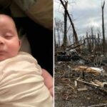 Bebê de 4 meses é encontrado vivo em árvore após tornado destruir casa em que morava